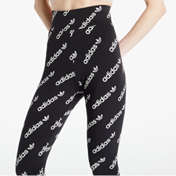Brand New Adidas Originals 'Logomania' Repeat Logo Leggings - Picture 10 of 14